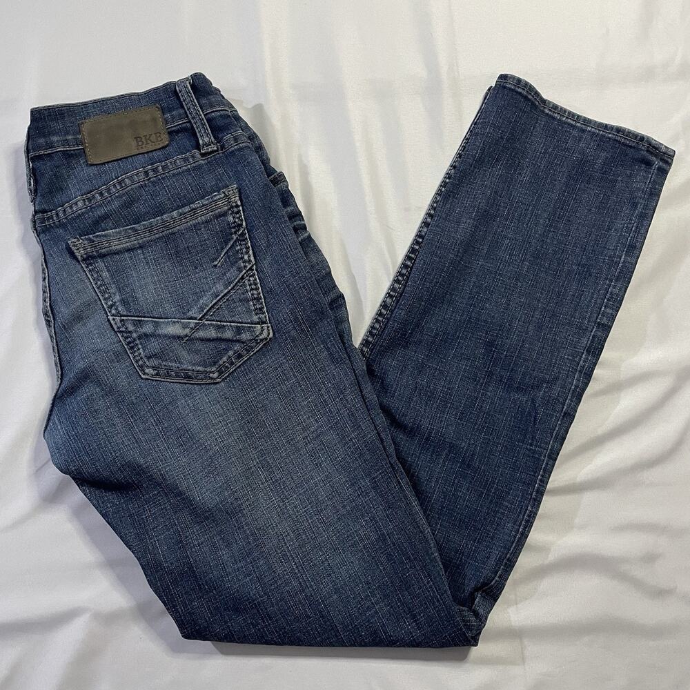 BKE Jake Straight Jeans Men’s 29x32 Blue Roosevelt Wash Stretch Buckle Denim